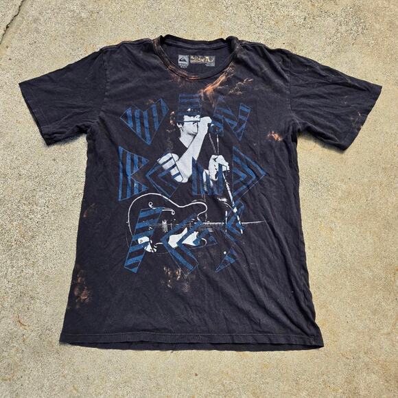 Vtg Y2k QUIKSILVER Lead Singer Graphic Print Bleached Skate Surf T Shirt Med - Picture 1 of 5